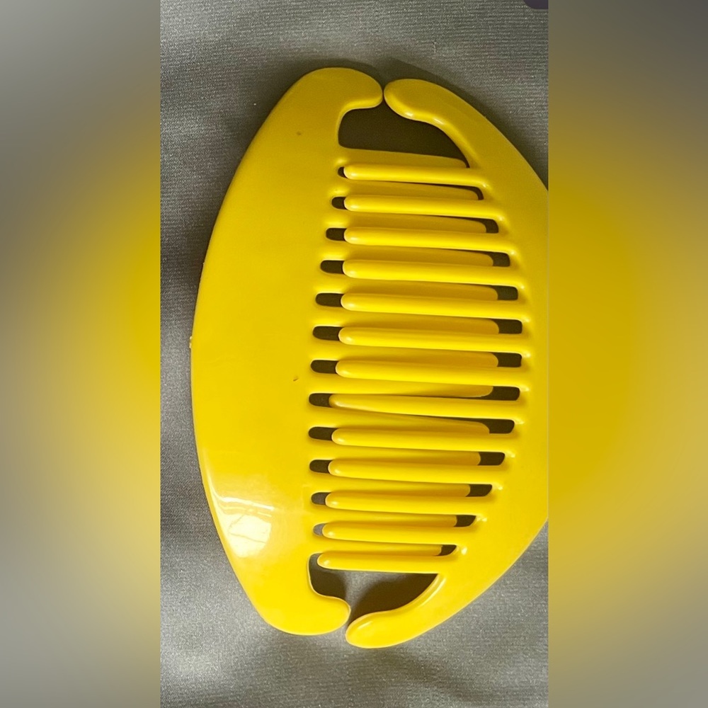 Vintage Goody 1980s TZERS Hair Cincher Comb Banana Clip 5.25in 80's Yellow